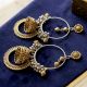 Handcrafted Metal Temple Hoop Earrings