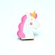 Handmade Pine Wood Pink Unicorn Knob for Kids Furniture