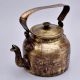 Hand Crafted Brass Kettle for Decoration in Gujarati Art