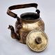 Hand Crafted Brass Kettle for Decoration in Gujarati Art