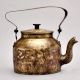 Hand Crafted Brass Kettle for Decoration in Gujarati Art