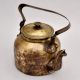 Hand Crafted Brass Kettle for Decoration in Gujarati Art