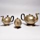 Handcrafted Finest Brass Kettle Set of 3 in Vintage Finish for Decor