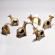 Handmade Vintage Brass Bull Napkin Holder in Set of 6