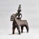 Vintage Brass Folk Art Horse and Rider Statue for Decor