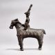 Vintage Brass Folk Art Horse and Rider Statue for Decor