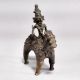 Vintage Brass Folk Art Horse and Rider Statue for Decor