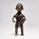 Tribal Male Figure Beating Traditional Drum Statue Made of Brass