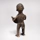 Tribal Male Figure Beating Traditional Drum Statue Made of Brass