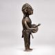 Tribal Male Figure Beating Traditional Drum Statue Made of Brass
