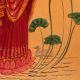 Vintage Paper Painting of Goddess Saraswati for Prayer Room