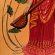 Vintage Paper Painting of Goddess Saraswati for Prayer Room