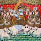 Vintage Lord Krishna Paper Painting in Tanjore Art