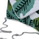 Handcrafted Tropical Leaf Beaded Clutch Bag with Chain Strap