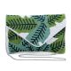 Handcrafted Tropical Leaf Beaded Clutch Bag with Chain Strap
