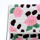 Handmade Floral Beaded Clutch Bag with Pink Roses