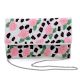 Handmade Floral Beaded Clutch Bag with Pink Roses