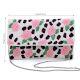 Handmade Floral Beaded Clutch Bag with Pink Roses