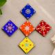 Handmade Dot Mandala Canvas MDF Fridge Magnets Set of 5