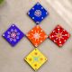 Handmade Dot Mandala Canvas MDF Fridge Magnets Set of 5