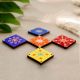 Handmade Dot Mandala Canvas MDF Fridge Magnets Set of 5
