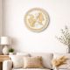 Handcrafted Lippan Art Twin Fish Wooden Wall Decor with Mirror Work