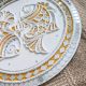 Handcrafted Lippan Art Twin Fish Wooden Wall Decor with Mirror Work