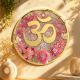 Handcrafted Om Resin Wall Decor with Acrylic Floral Art Round Plaque
