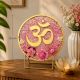 Handcrafted Om Resin Wall Decor with Acrylic Floral Art Round Plaque