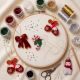 Handmade Beaded Christmas Ornaments Multicolor Set for Tree