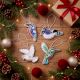 Set of 4 Handmade Bird Hanging Ornaments