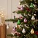 Set of 12 Handmade Multicolour Glass Pear Christmas Hanging Ornaments