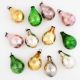 Set of 12 Vintage Multicolour Glass Pear Christmas Hanging Ornaments