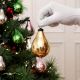 Set of 12 Vintage Multicolour Glass Pear Christmas Hanging Ornaments