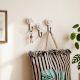 3 Pieces Handmade Vintage Floral Ceramic and Metal Wall Hooks
