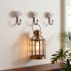 3 Pieces Handmade Vintage Floral Ceramic and Metal Wall Hooks