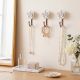 3 Pieces Handmade Vintage Floral Ceramic and Metal Wall Hooks