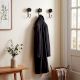 3 Pieces Handmade Vintage Black Rose Ceramic and Metal Wall Hooks