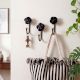 3 Pieces Handmade Vintage Black Rose Ceramic and Metal Wall Hooks