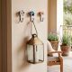 Set of 3 Multicolour Handmade Ceramic Flower Metal Wall Hooks