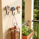 Set of 3 Multicolour Handmade Ceramic Flower Metal Wall Hooks