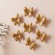 Set of 12 Handmade Golden Aluminium Butterfly Wall Hangings