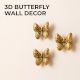 Set of 12 Handmade Golden Aluminium Butterfly Wall Hangings