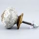 White Floral Crackle Cabinet Ceramic Knob