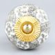 White Floral Crackle Cabinet Ceramic Knob