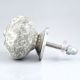 White Floral Crackle Cabinet Ceramic Knob