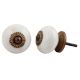 Cream Dotted Handmade Ceramic Knob