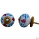 Dark Pink Floral Ceramic Knob