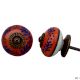 Navy Blue Orange Leaf Drawer Knob