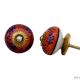 Navy Blue Orange Leaf Drawer Knob